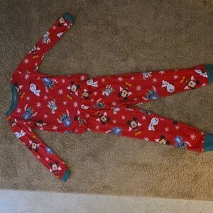 Disney Red and Green Kids One Piece Pajamas